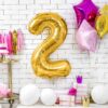 Ballon Chiffre 3 - Dore (86 cm)