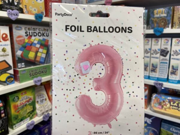 Ballon Chiffre 3 - Rose Clair (86 cm) PartyDeco