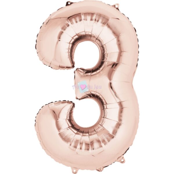 Ballon Chiffre 3 Rose Gold – Image 2