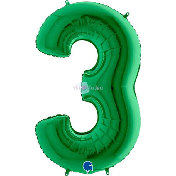 Ballon Chiffre 3 Vert 102 cm