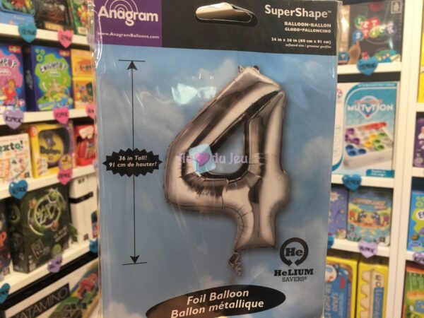 Ballon Chiffre 4 Argenté