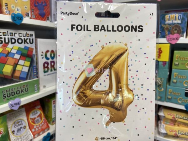 Ballon Chiffre 4 - Dore (86 cm) Fun With Mum