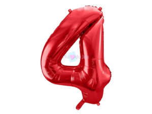 Ballon Chiffre 4 - Rouge (86 cm) PartyDeco