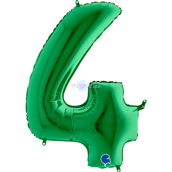 Ballon Chiffre 4 Vert 102 cm