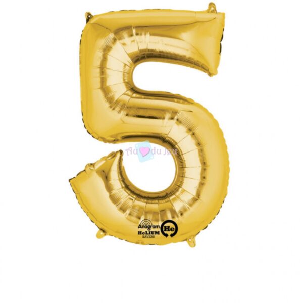 Ballon Chiffre 5 Doré – Image 2