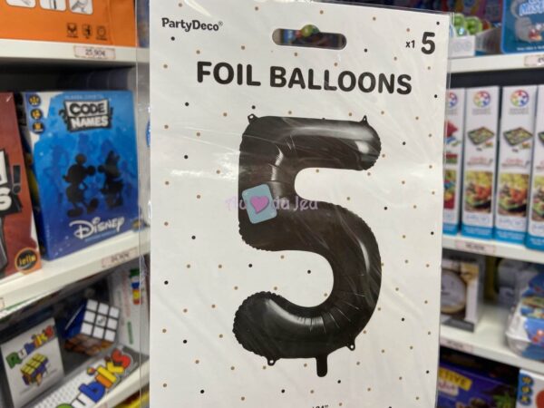 Ballon Chiffre 5 - Noir (86 cm) PartyDeco