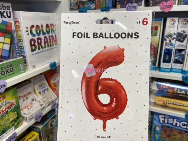 Ballon Chiffre 6 - Rouge (86 cm) PartyDeco