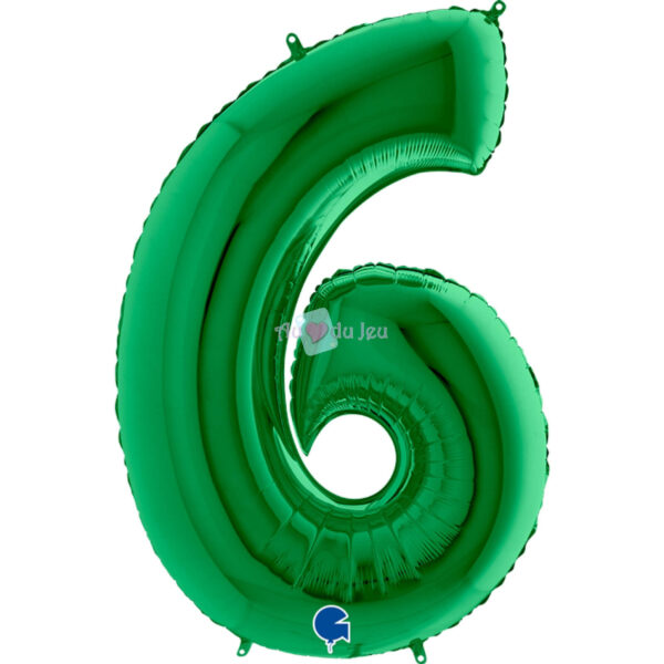 Ballon Chiffre 6 Vert 102 cm