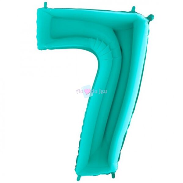 Ballon Chiffre 7 Bleu Tiffany – Image 2