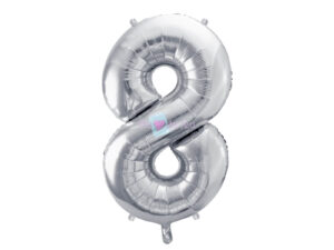 Ballon Chiffre 8 - Argente (86 cm) PartyDeco