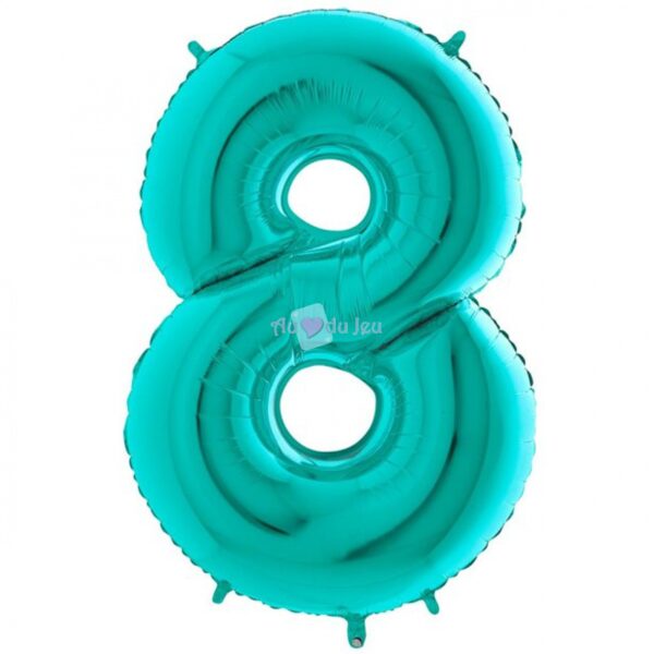 Ballon Chiffre 8 Bleu Tiffany