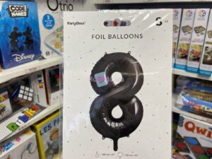 Ballon Chiffre 8 - Noir (86 cm) PartyDeco