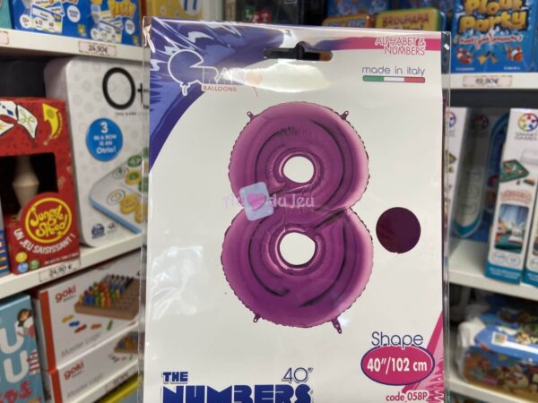 Ballon Chiffre 8 Violet 102 cm – Image 2