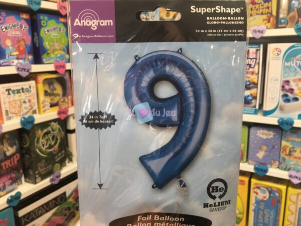 Ballon Chiffre 9 Bleu