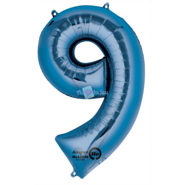 Ballon Chiffre 9 Bleu – Image 2