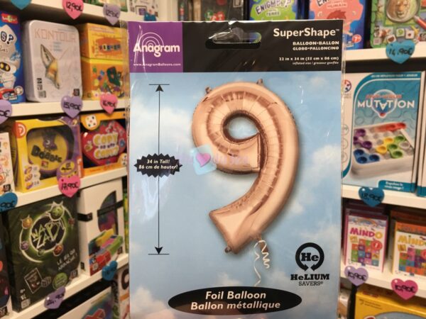 Ballon Chiffre 9 Rose Gold