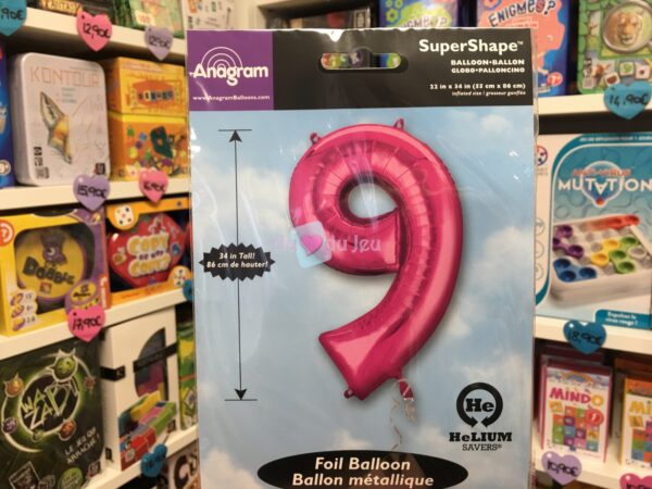 Ballon Chiffre 9 Rose