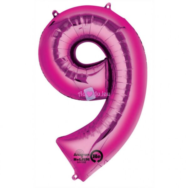 Ballon Chiffre 9 Rose – Image 2