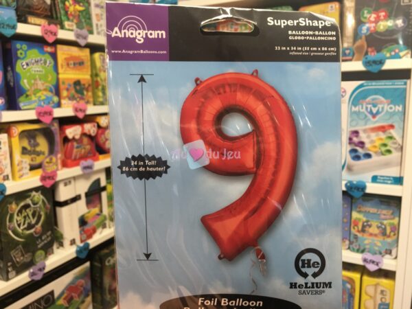 Ballon Chiffre 9 Rouge