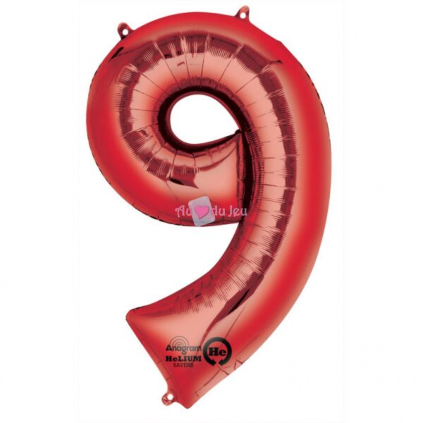 Ballon Chiffre 9 Rouge – Image 2