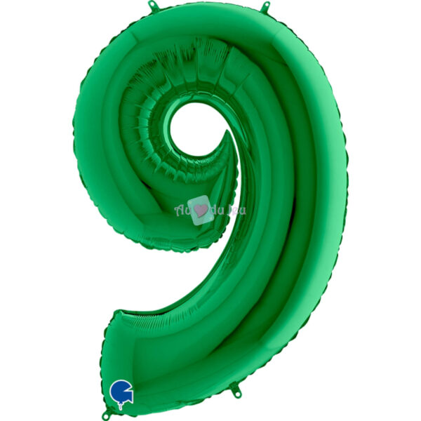 Ballon Chiffre 9 Vert 102 cm