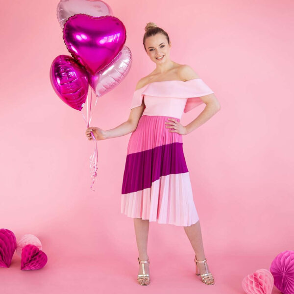 Ballon Coeur 48 cm Rose PartyDeco