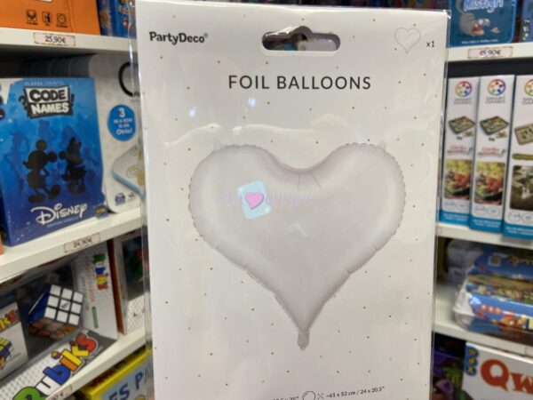 Ballon Coeur Blanc 61 cm PartyDeco