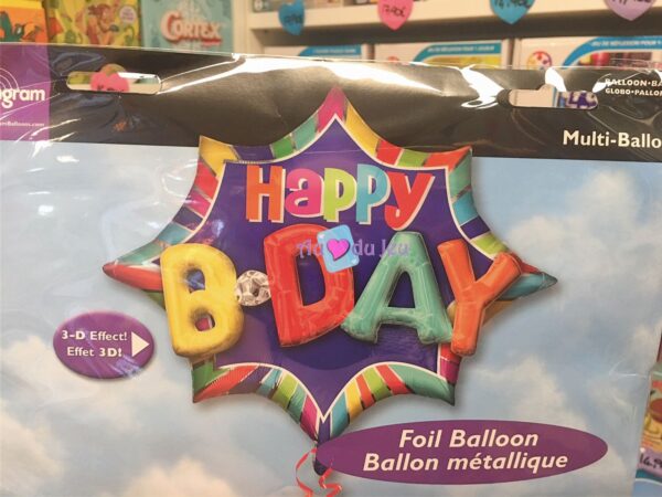 Ballon Hélium Géant Happy Birthday 3D