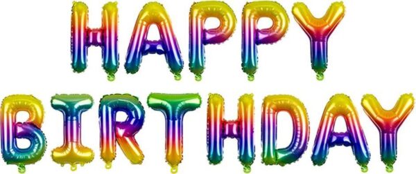 Ballon Lettres Happy Birthday Arc-en-ciel PartyDeco