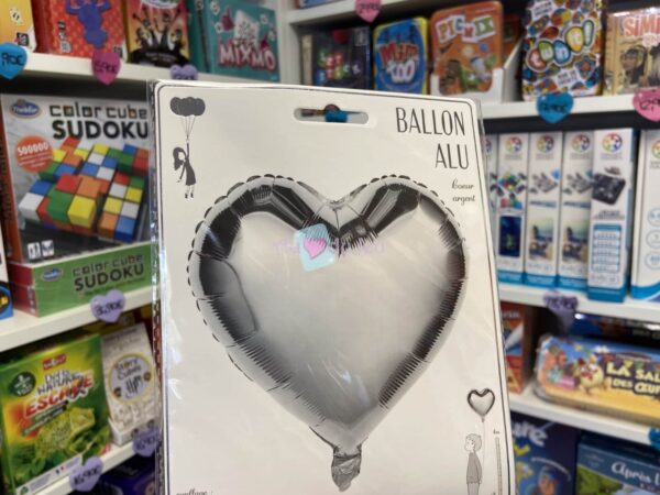 Ballon Mylar Coeur Argent