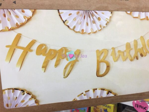 Bannière Happy Birthday Dore Ginger Ray