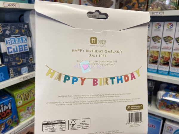 Bannière Happy Birthday Multicolore 3m Talking Tables