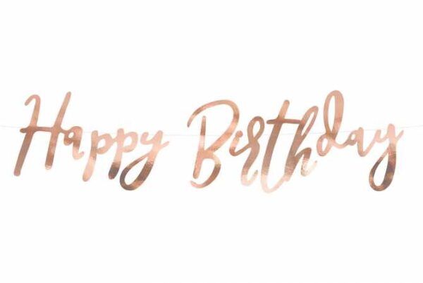 Bannière Happy Birthday Rose Gold McParty