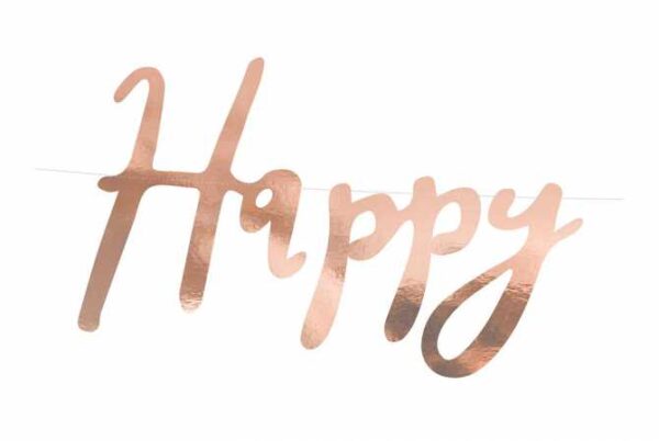Bannière Happy Birthday Rose Gold McParty