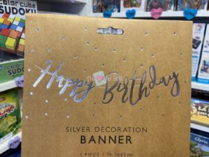 Bannière Happy Birthday Silver PartyDeco