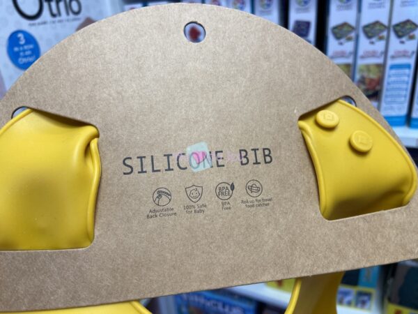 Bavoir en Silicone Avec Egouttoir - Jaune – Image 3
