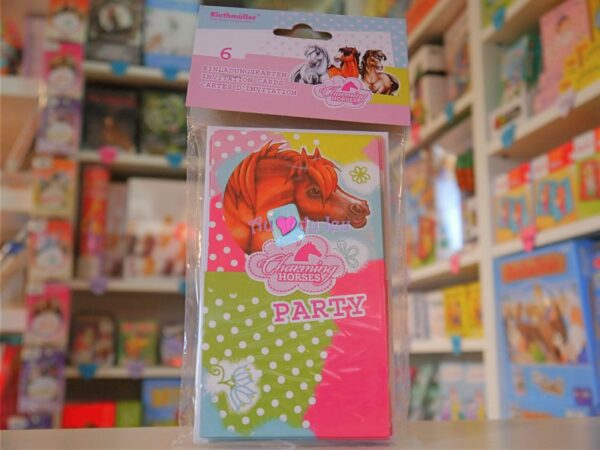 6 Cartes Invitation Chevaux avec Enveloppes