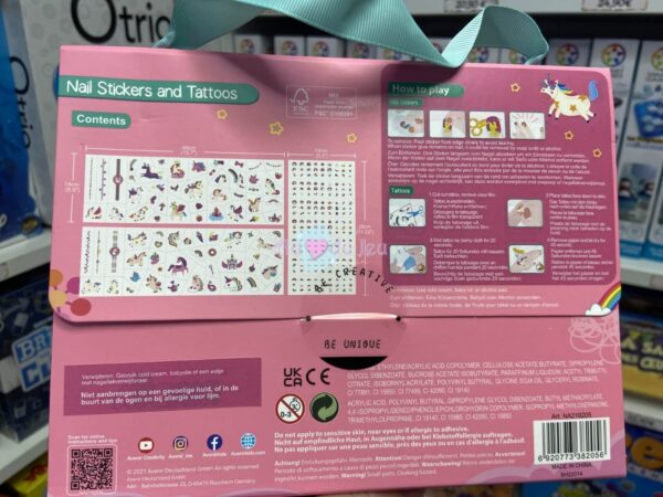 Coffret Tatouages & Autocollants Ongles Licorne – Image 2