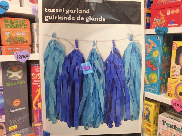 Guirlande Décoration Papier Bleu – Image 2