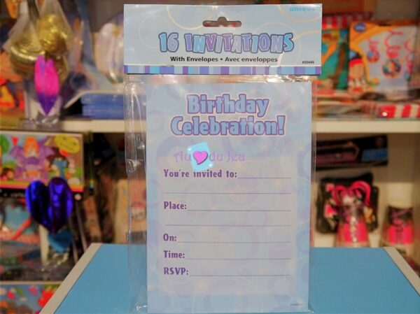 Cartes Invitations Happy Birthday Bleu