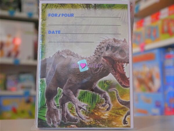 8 Cartes Invitations Jurassic World – Image 2
