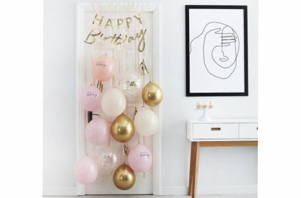 Kit Decoration Murale Anniversaire Rose Ginger Ray