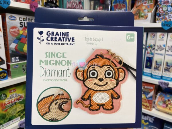 Kit Diamond Mosaique - Etiquette Badge Singe