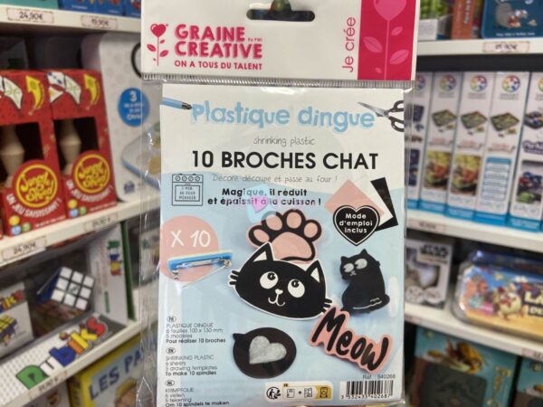 Kit Plastique Dingue - 10 Broches Chat Graine Creative