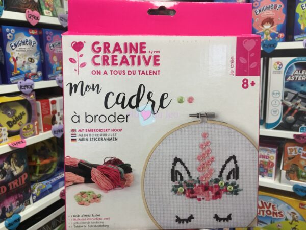 Kit Tambour à Broder Licorne en Bois