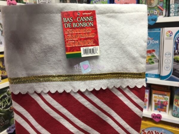 Chaussette de Noël Feutrine Canne à Sucre 46 cm – Image 2