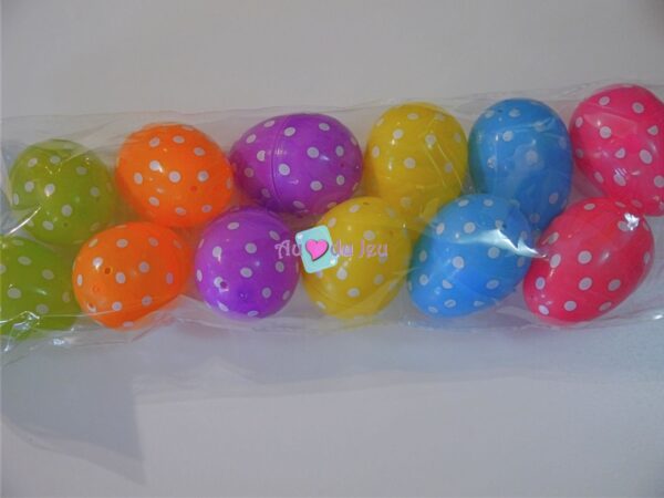 Pâques - 12 Oeufs en Plastique à Pois – Image 3