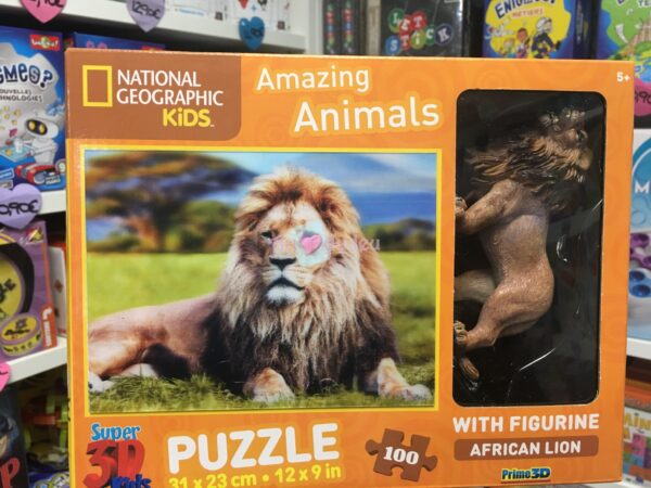 Puzzle 100 Pièces avec Figurine Lion