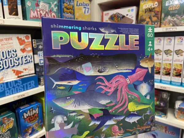 Puzzle 60 Pièces Brillants Requins Crocodile Creek