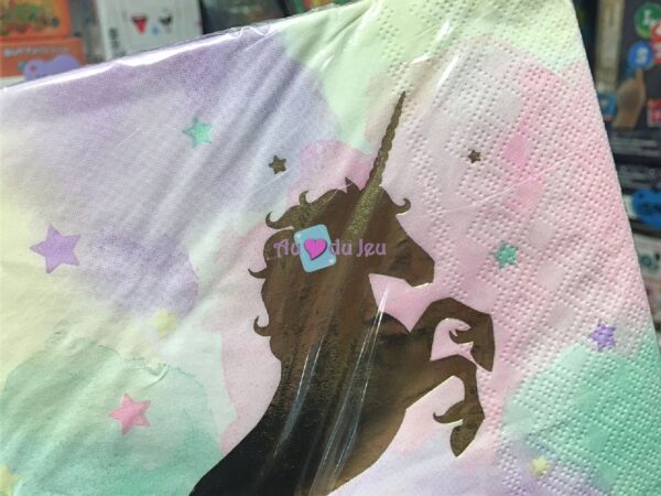 16 Serviettes Licorne Dorée – Image 2